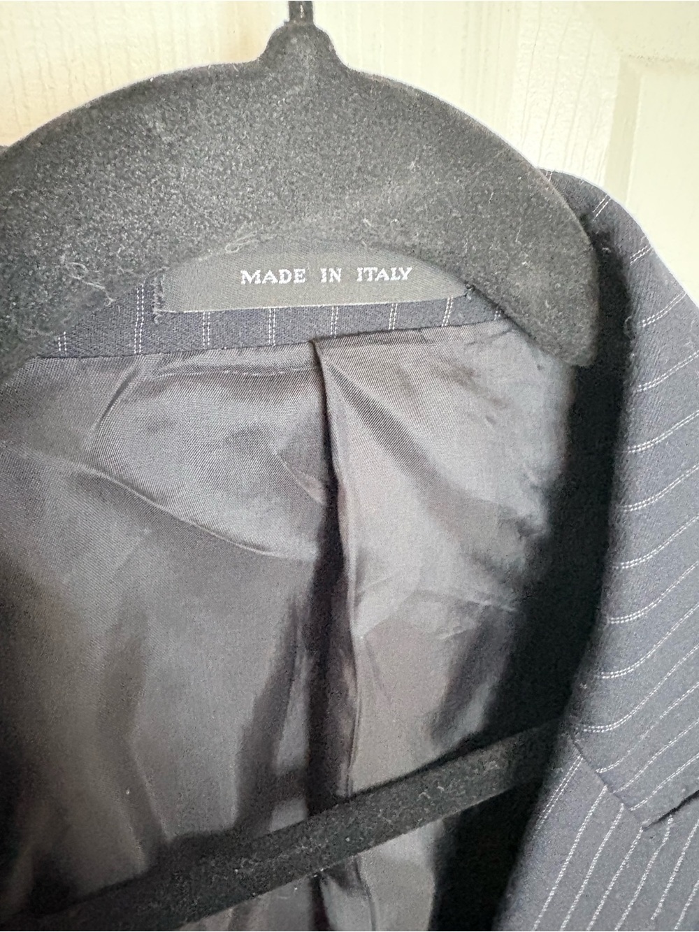 Vintage 1990s Emporio Armani Green Line Double-Breasted Pinstripe Blazer - Picture 6 of 11